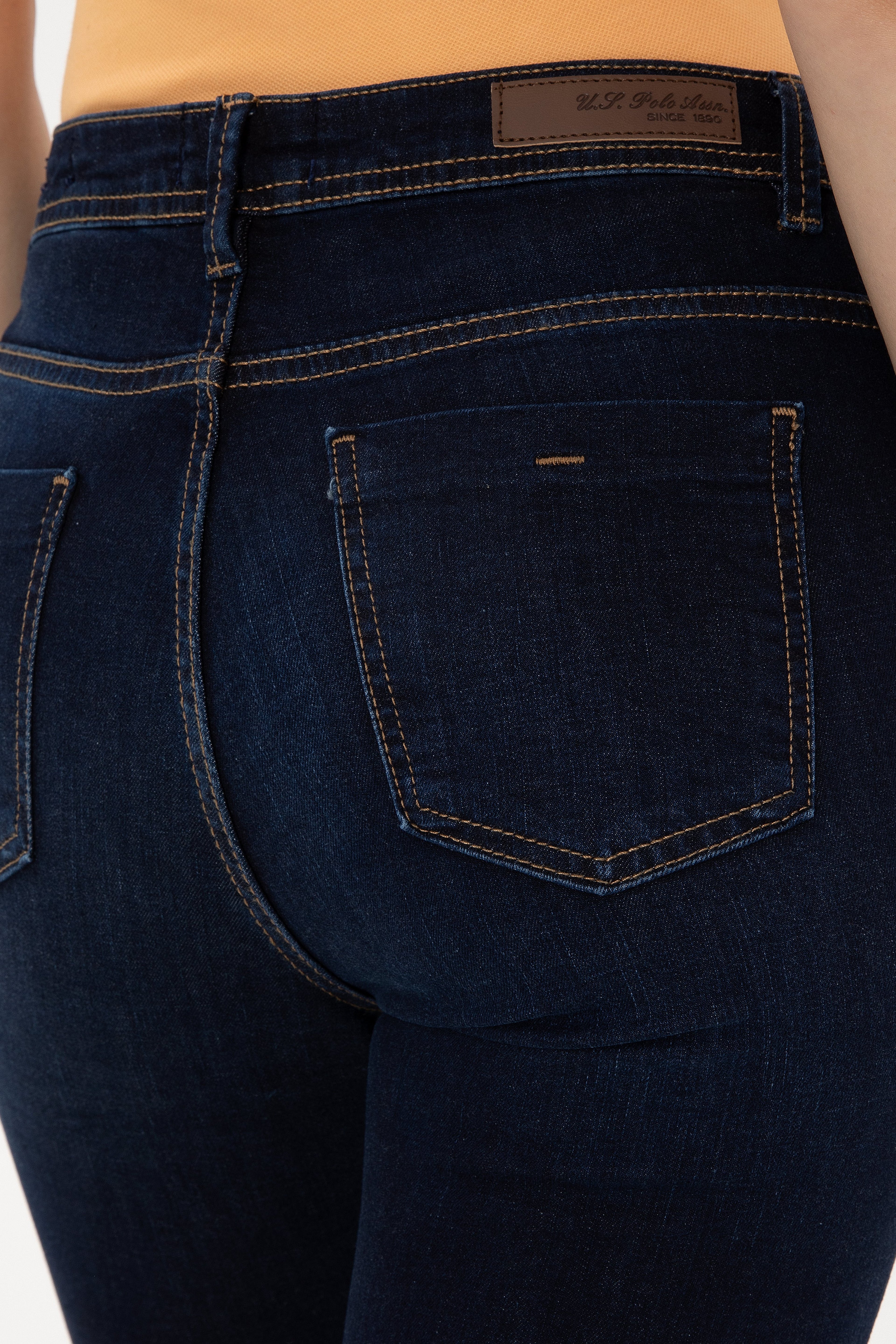 Kadın Koyu Mavi Skinny Fit Jean Pantolon - Image 6