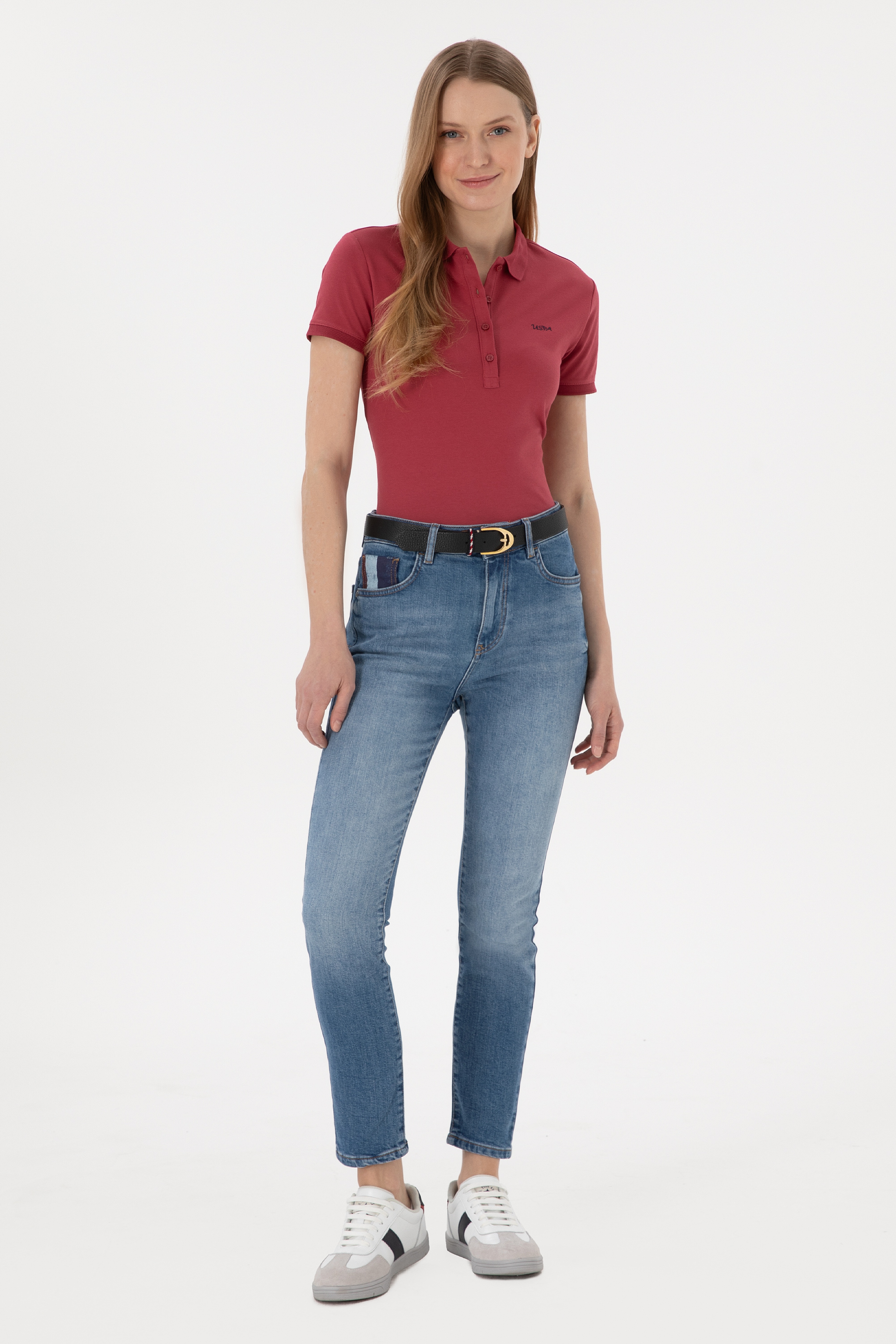 Kadın Mavi Slim High Waist Fit Jean Pantolon - Image 1