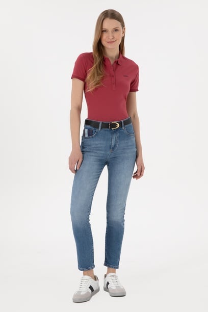 Kadın Mavi Slim High Waist Fit Jean Pantolon