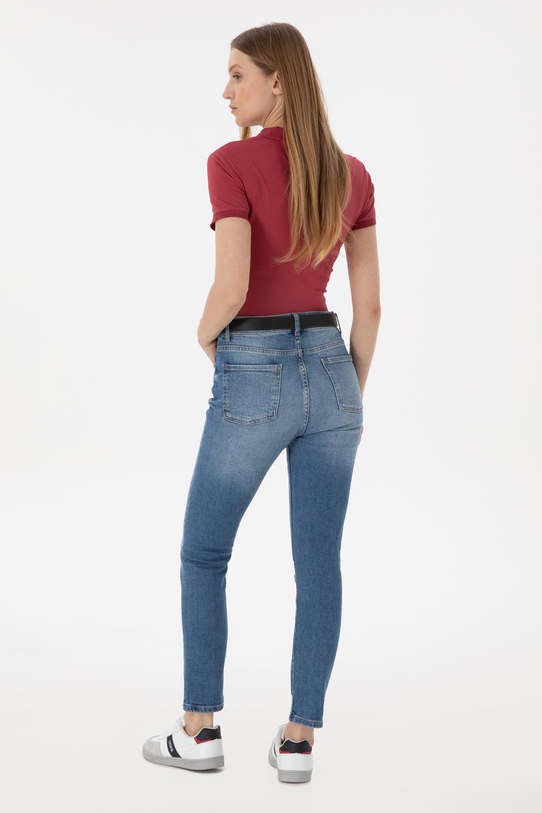 Kadın Mavi Slim High Waist Fit Jean Pantolon - 50266283007