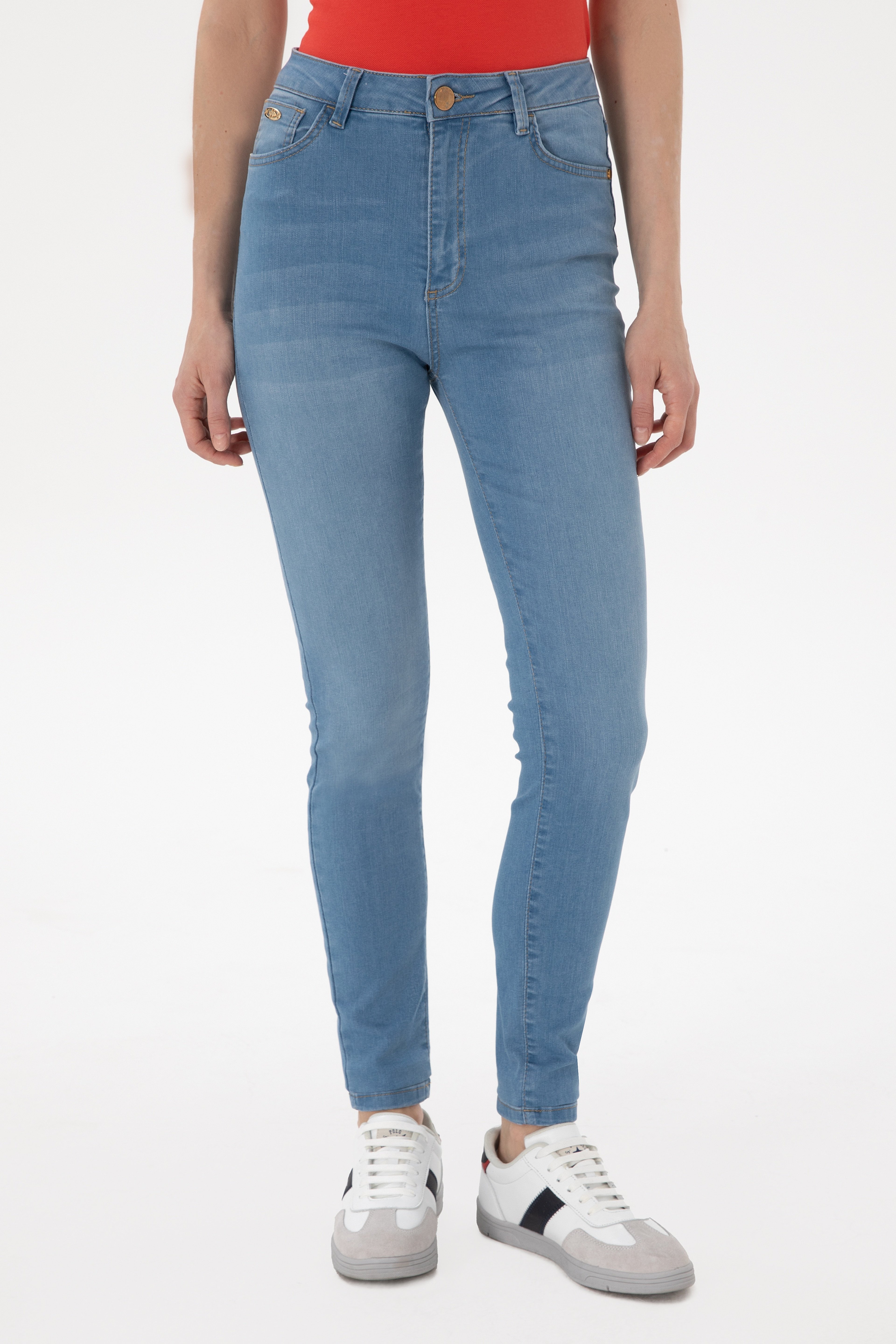 Kadın Açık Mavi Skinny High Waist Fit Jean Pantolon - Image 2