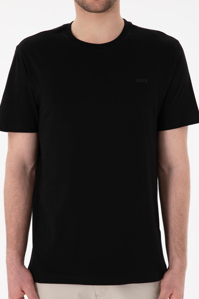 Erkek Regular Fit Bisiklet Yaka Siyah Basic Tişört