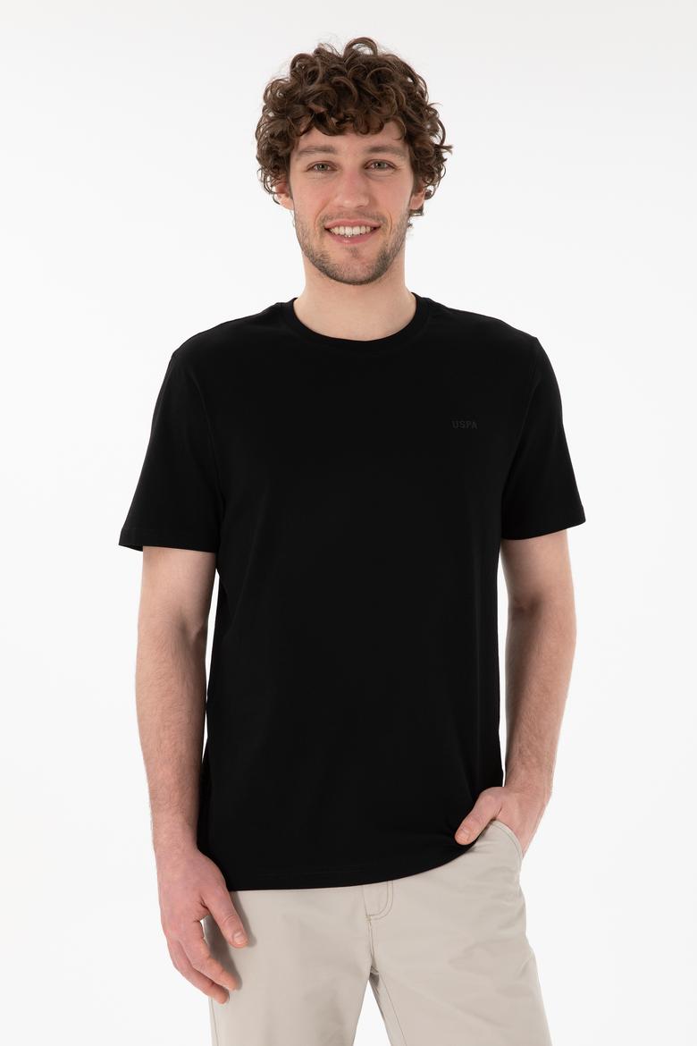 Erkek Regular Fit Bisiklet Yaka Siyah Basic Tişört