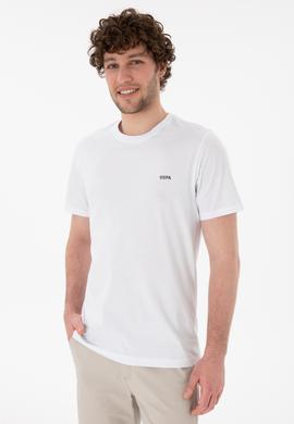 Erkek Regular Fit Bisiklet Yaka Beyaz Basic Tişört - 50305928001