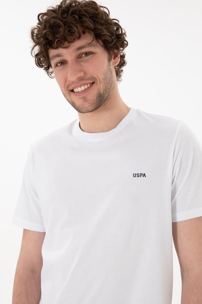 Erkek Regular Fit Bisiklet Yaka Beyaz Basic Tişört