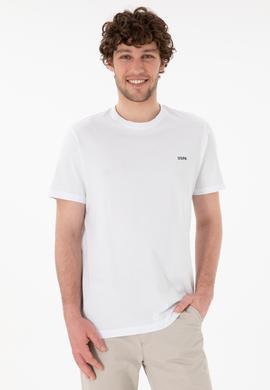 Erkek Regular Fit Bisiklet Yaka Beyaz Basic Tişört - 50305928001