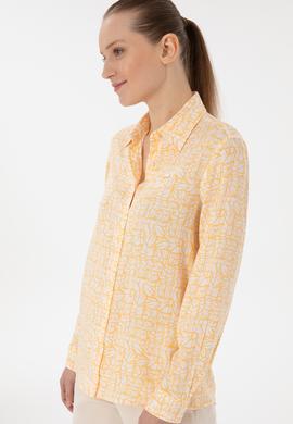 Kadın Turuncu Uzun Kollu Gömlek - 50299371011