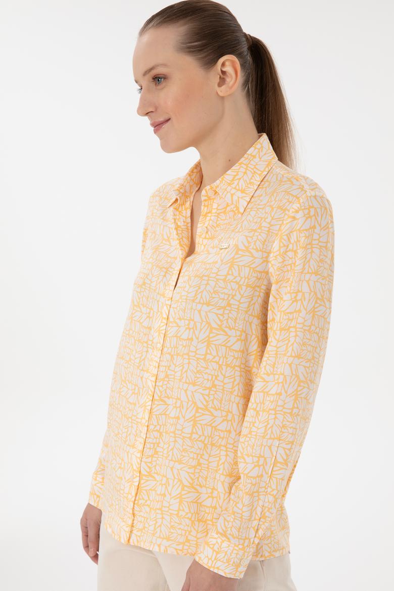 Kadın Turuncu Uzun Kollu Gömlek - 50299371011