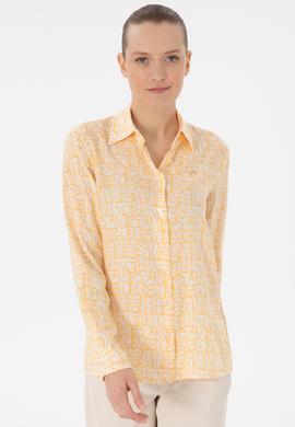 Kadın Turuncu Uzun Kollu Gömlek - 50299371011