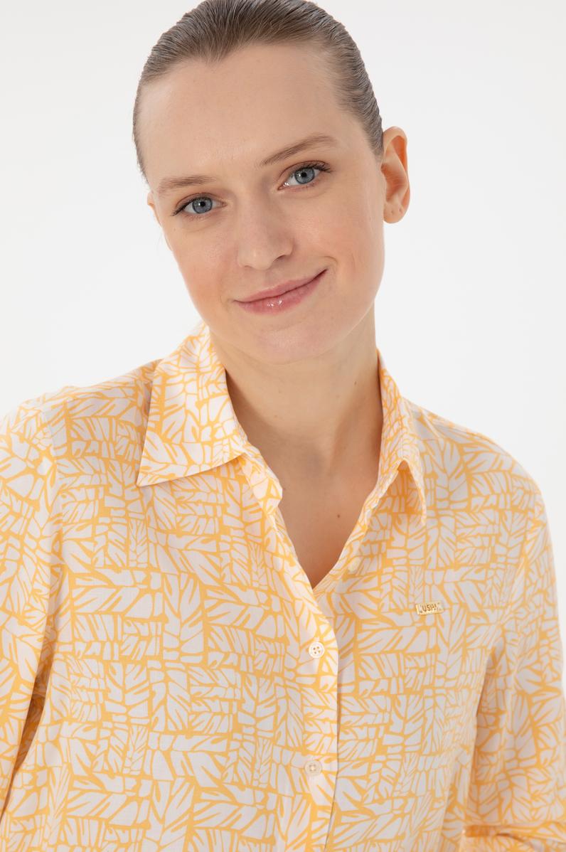 Kadın Turuncu Uzun Kollu Gömlek