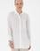 Kadın Beyaz Uzun Kollu Keten Tunik Gömlek