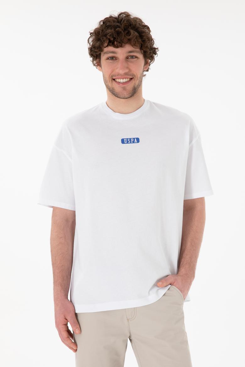 Erkek Oversize Fit Bisiklet Yaka Beyaz Tişört