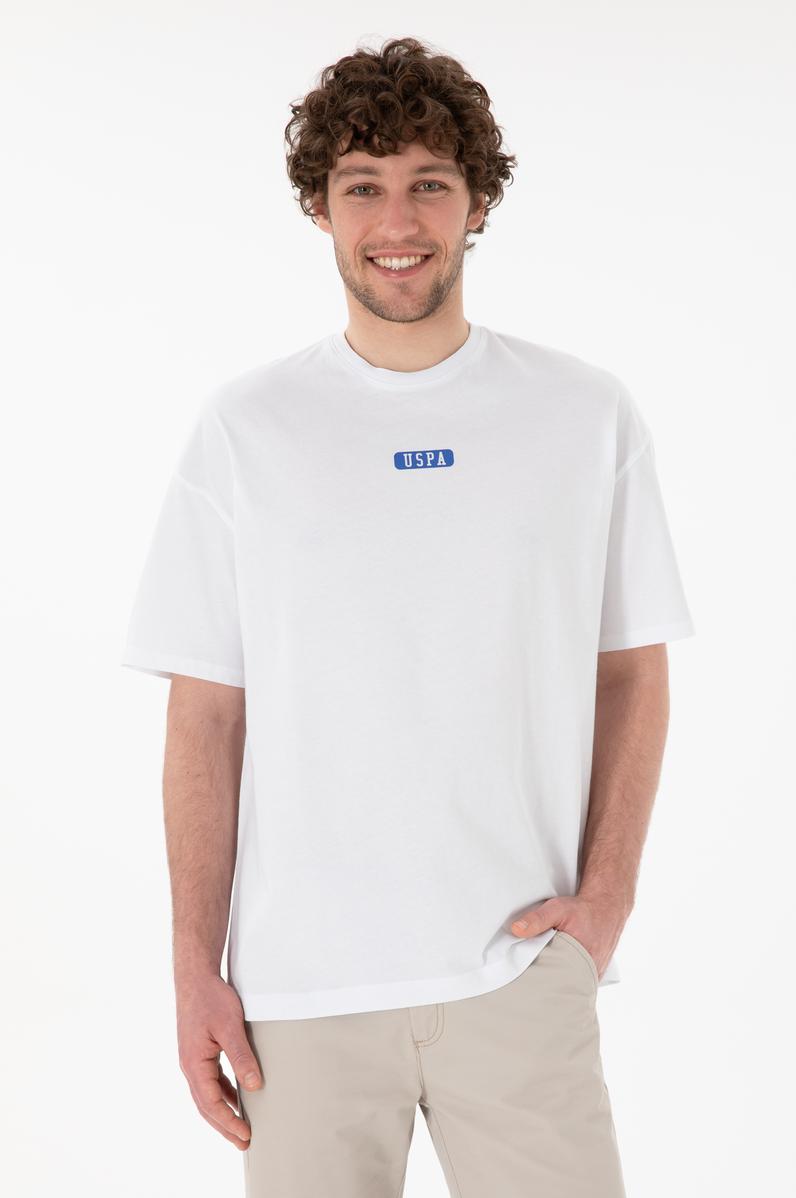 Erkek Oversize Fit Bisiklet Yaka Beyaz Tişört