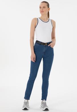 Kadın Mavi Toothpick Fit Jean Pantolon - 50299383006