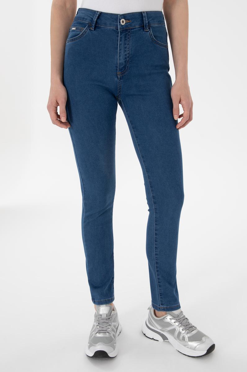 Kadın Mavi Toothpick Fit Jean Pantolon
