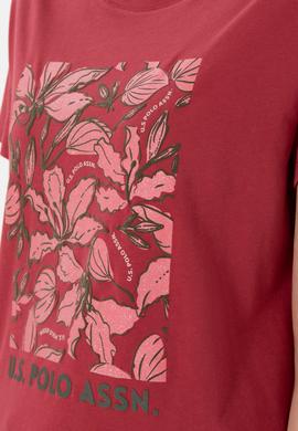 Kadın Vişne Desenli Bisiklet Yaka Tişört - 50299765032