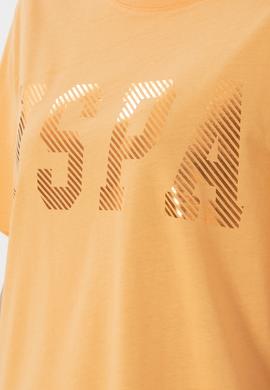 Kadın Turuncu Bisiklet Yaka Basic Tişört - 50300850105