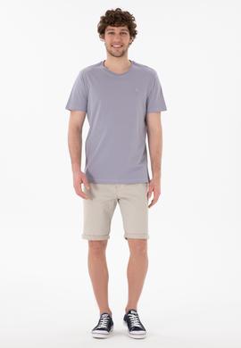 Erkek Regular Fit Bisiklet Yaka Gri Basic Tişört - 50305924071