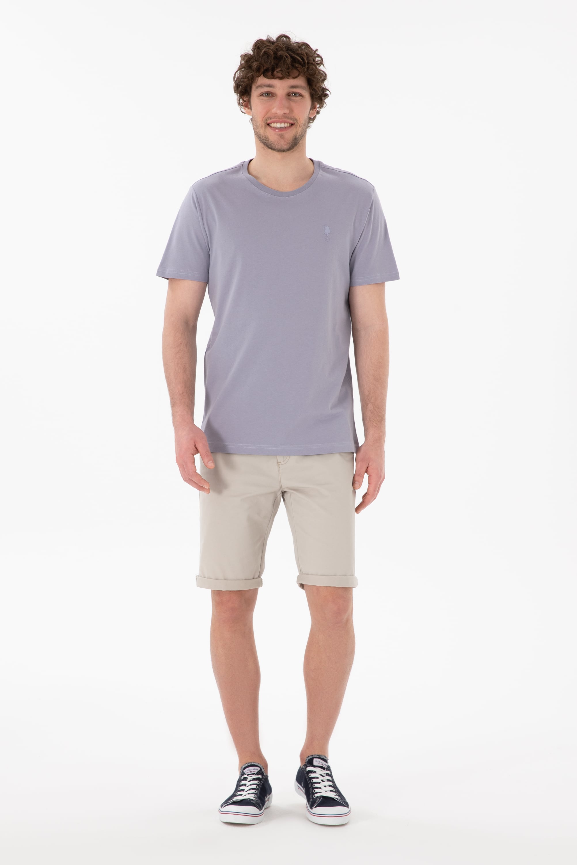 Erkek Regular Fit Bisiklet Yaka Gri Basic Tişört - Image 5