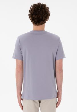 Erkek Regular Fit Bisiklet Yaka Gri Basic Tişört - 50305924071