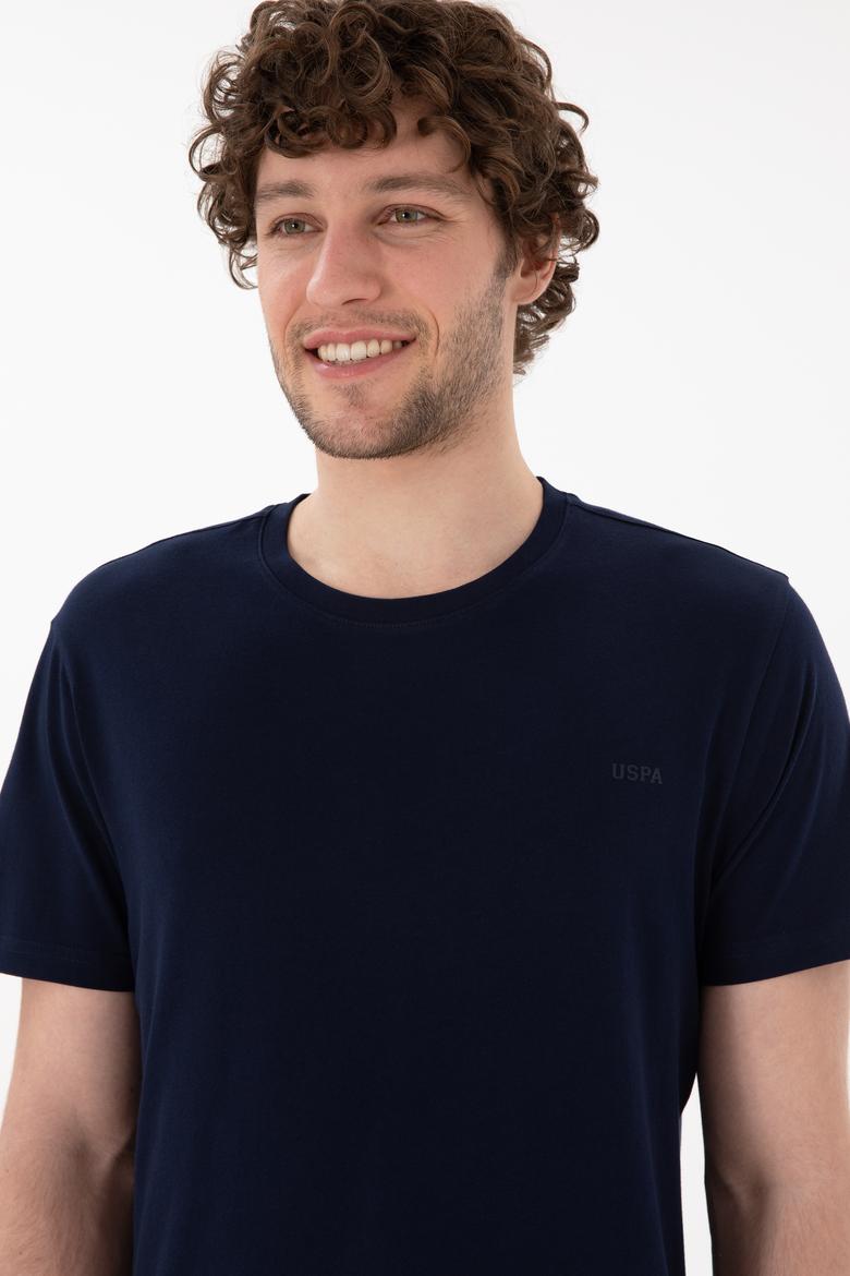 Erkek Regular Fit Bisiklet Yaka Lacivert Basic Tişört - 50305928028