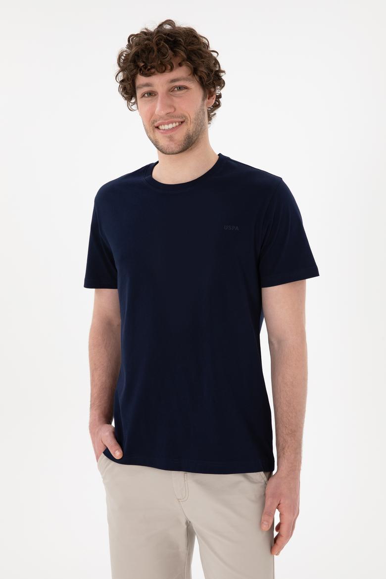 Erkek Regular Fit Bisiklet Yaka Lacivert Basic Tişört - 50305928028