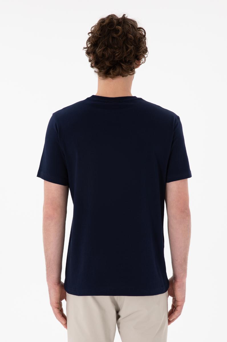 Erkek Regular Fit Bisiklet Yaka Lacivert Basic Tişört