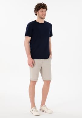 Erkek Regular Fit Bisiklet Yaka Lacivert Basic Tişört - 50305928028