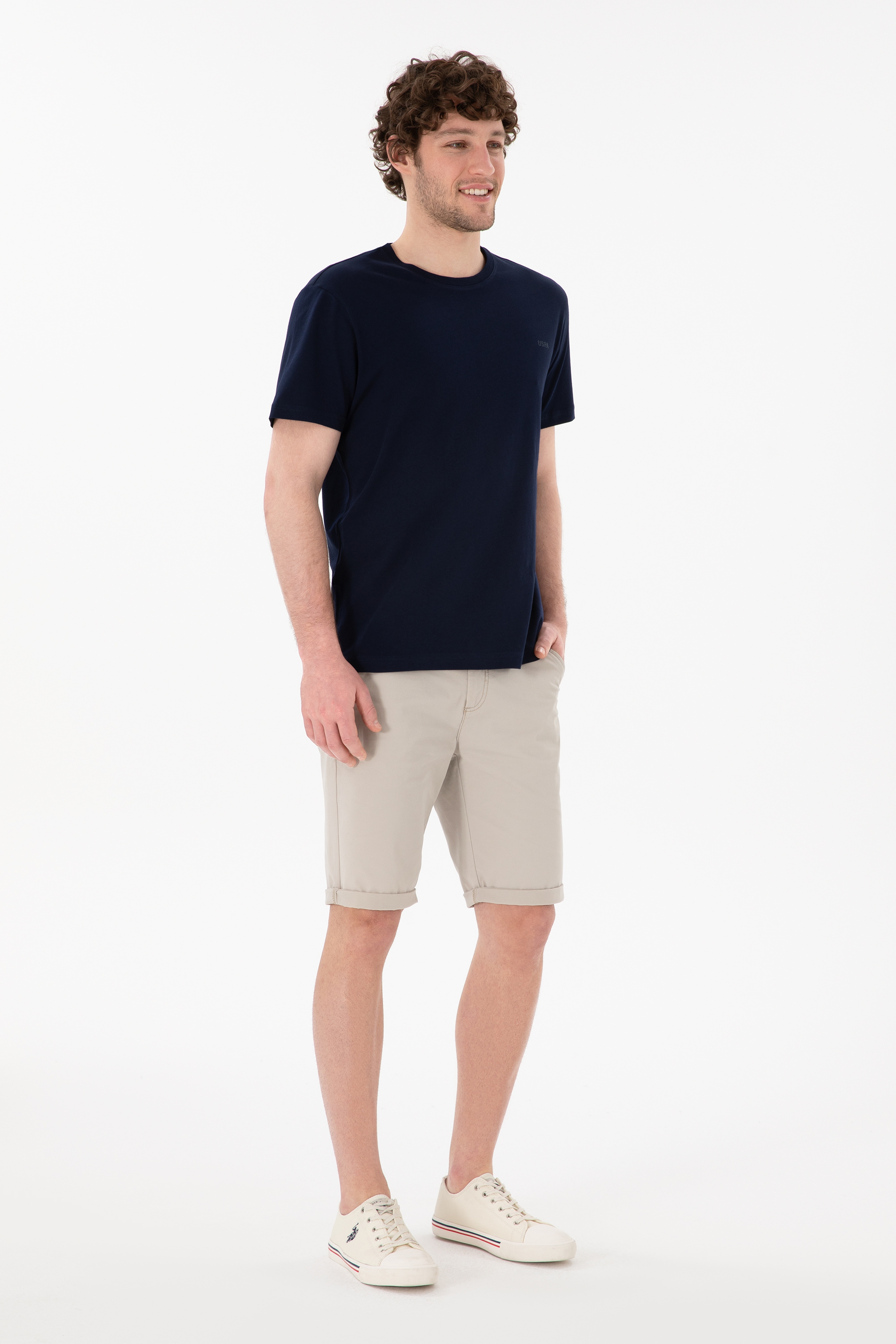 Erkek Regular Fit Bisiklet Yaka Lacivert Basic Tişört - Image 5