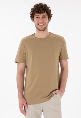 Erkek Regular Fit Bisiklet Yaka Gri Basic Tişört - 50305924070