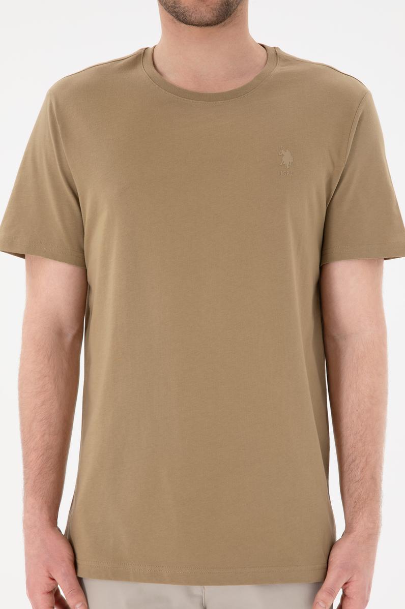 Erkek Regular Fit Bisiklet Yaka Gri Basic Tişört