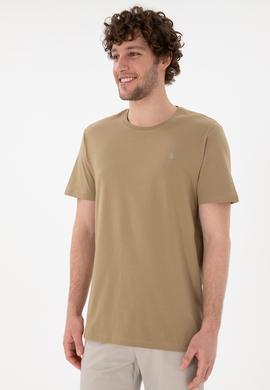 Erkek Regular Fit Bisiklet Yaka Gri Basic Tişört - 50305924070