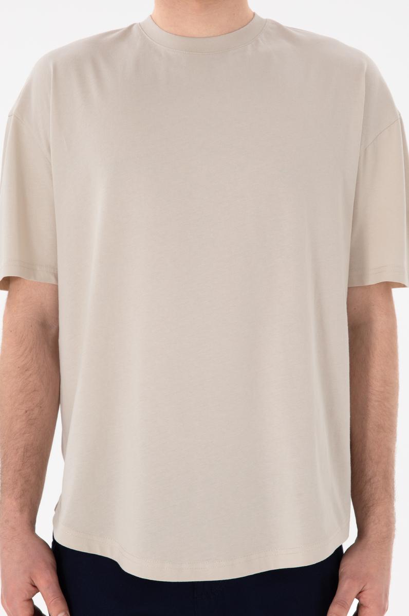 Erkek Long Fit Bisiklet Yaka Taş Basic Tişört