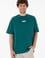 Erkek Oversize Fit Bisiklet Yaka Koyu Yeşil Tişört