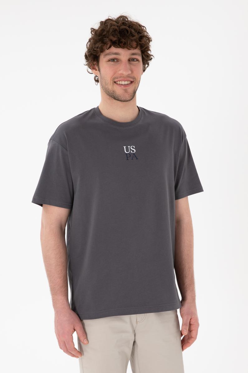 Erkek Comfort Fit Bisiklet Yaka Antrasit Tişört