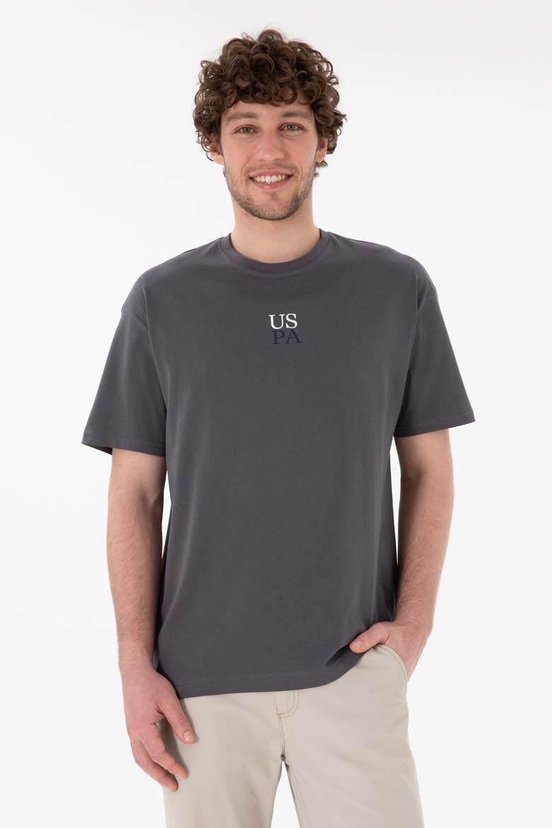 Erkek Comfort Fit Bisiklet Yaka Antrasit Tişört