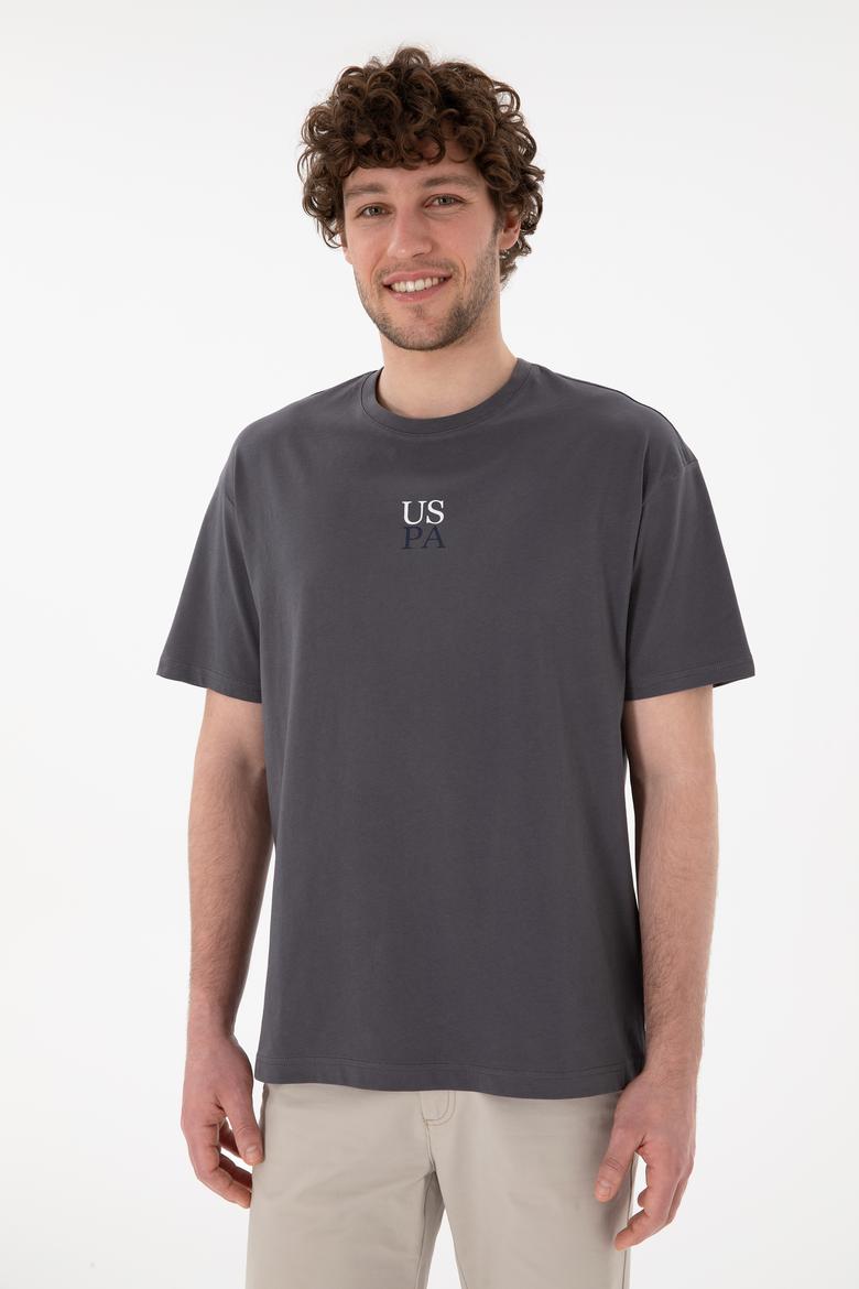 Erkek Comfort Fit Bisiklet Yaka Antrasit Tişört - 50306450048