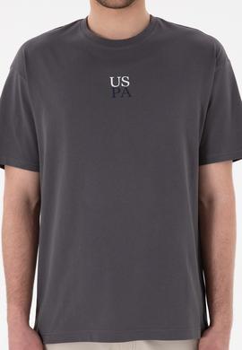 Erkek Comfort Fit Bisiklet Yaka Antrasit Tişört - 50306450048