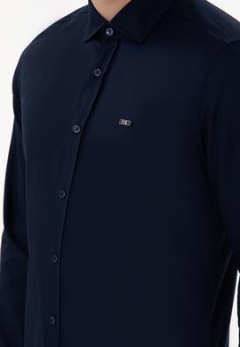 Erkek Lacivert Uzun Kollu Basic Gömlek - 50298004023