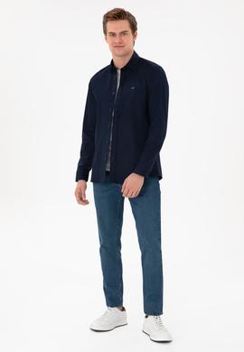 Erkek Lacivert Uzun Kollu Basic Gömlek - 50298004023