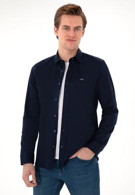 Erkek Lacivert Uzun Kollu Basic Gömlek - 50298004023