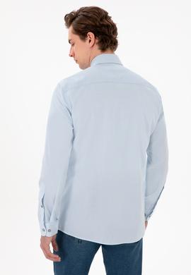 Erkek Açık Mavi Uzun Kollu Basic Gömlek - 50297913026