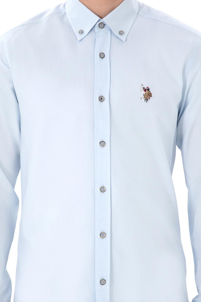 Erkek Açık Mavi Uzun Kollu Basic Gömlek - 50297913026