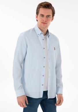 Erkek Açık Mavi Uzun Kollu Basic Gömlek - 50297913026