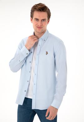 Erkek Açık Mavi Uzun Kollu Basic Gömlek - 50297913026