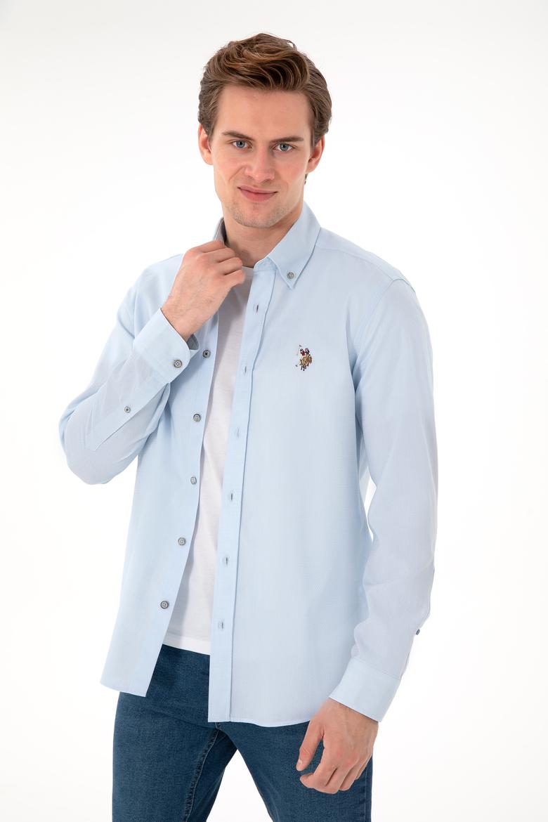 Erkek Açık Mavi Uzun Kollu Basic Gömlek - 50297913026