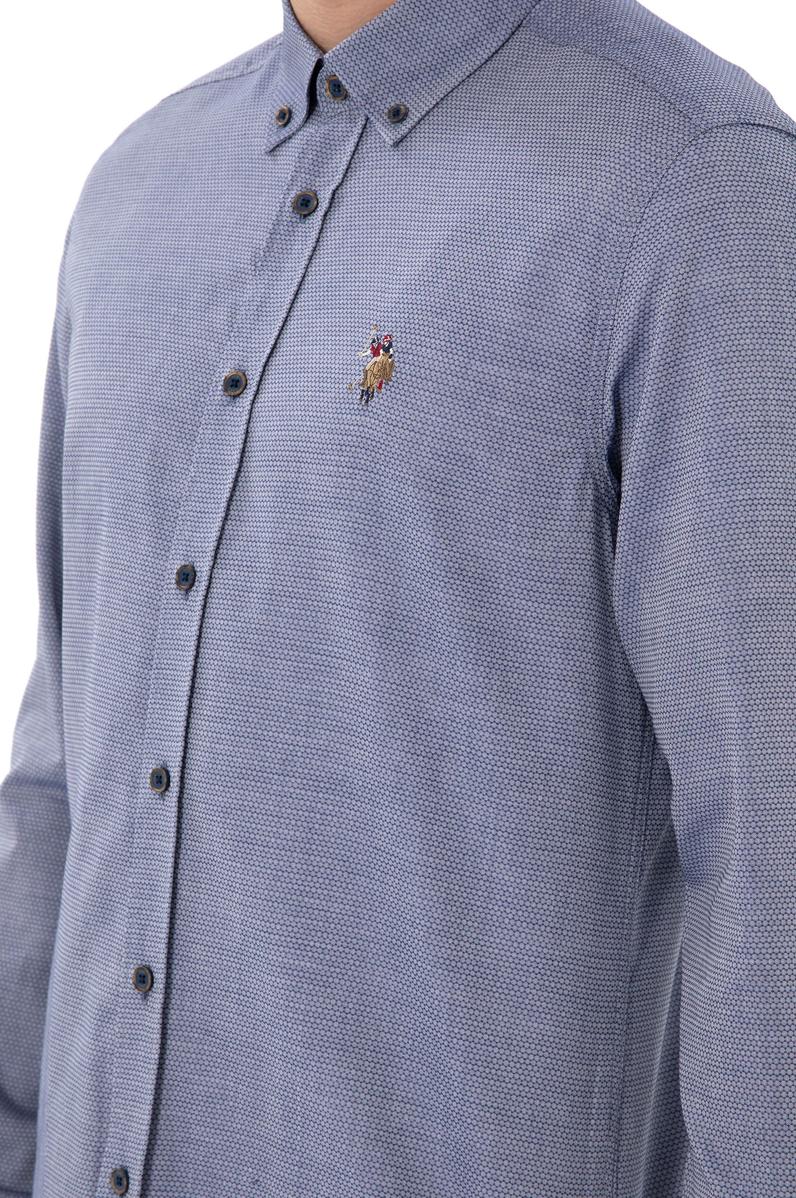 Erkek Lacivert Uzun Kollu Basic Gömlek