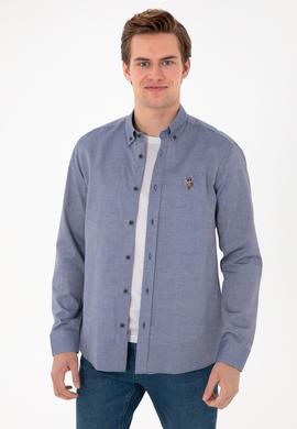 Erkek Lacivert Uzun Kollu Basic Gömlek - 50297913017