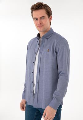 Erkek Lacivert Uzun Kollu Basic Gömlek - 50297913017