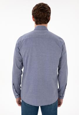 Erkek Lacivert Uzun Kollu Basic Gömlek - 50297913017